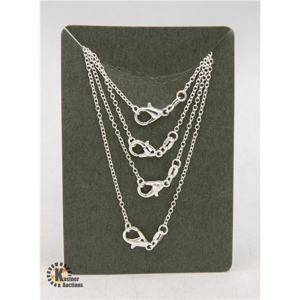 #459-4 X 55 CM LONG SILVER TONE NECKLACE WITH