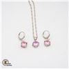 Image 1 : #454-8 MM PINK CUBIC ZIRCONIA DANGLING EARRINGS