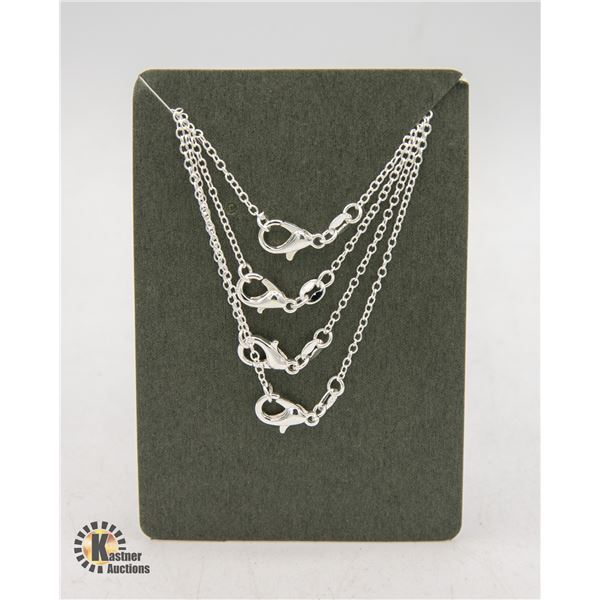 #445-4 X 50 CM LONG SILVER TONE NECKLACE WITH