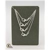 Image 1 : #445-4 X 50 CM LONG SILVER TONE NECKLACE WITH