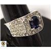 Image 2 : #102 2 CT ROUND BLUE STONE WITH CLEAR STONES IN RI