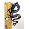 26)  SILVER TONE WITH COBALT BLUE ENAMEL DRAGON