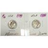 Image 1 : 8)  LOT OF 2 USA 1935 & 1935 MERCURY SILVER DIMES.
