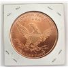 Image 2 : 7)  USA/CANADA  1 OUNCE OF FINE COPPER ROUND.