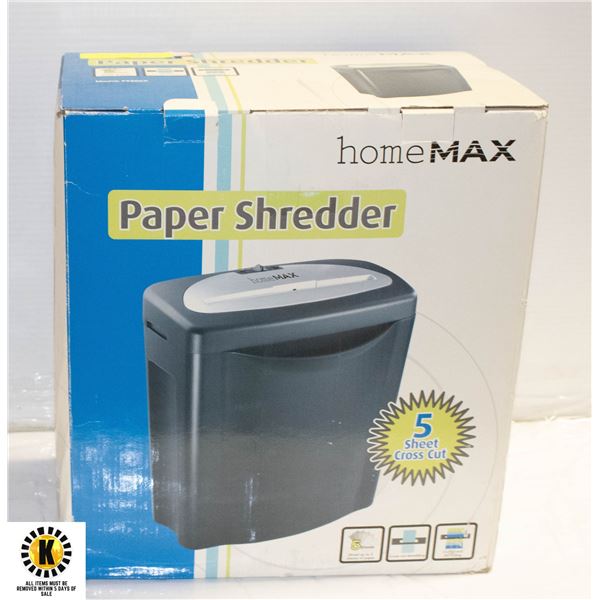 HOME MAX PAPER SHREDDER IN BOX