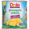 4 NEW CANS OF DOLE PINEAPPLE TIDBITS PACKED IN