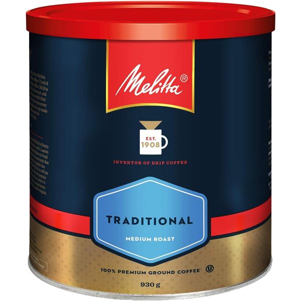 NEW 930G CAN OF MELITTA TRADITIONAL MEDIUM ROAST