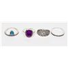 Image 1 : LOT OF NEW 4 SIZE 4 FASHION RINGS