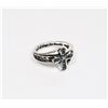 Image 1 : NEW SIZE 8 RHINESTONE CROSS RING. INSIDE GRAVING