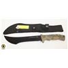 Image 1 : NEW CAMO HANDLE HUNTING KNIFE WITH SHEATH