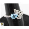 Image 1 : #275-SKY BLUE TOPAZ & CZ RING SIZE 6.25