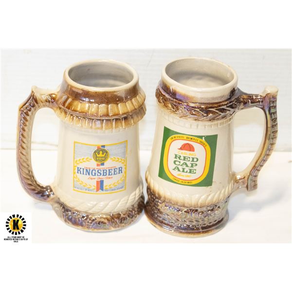 2 BEER STEINS