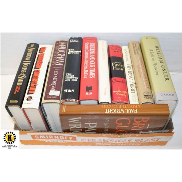 HARDCOVER "BIOGRAPHY" BOOKS- BOX LOT ASST.