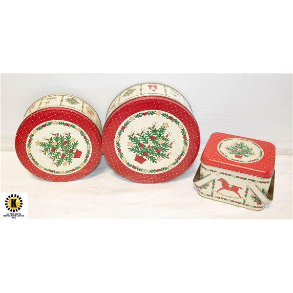 5 VINTAGE CHRISTMAS TINS