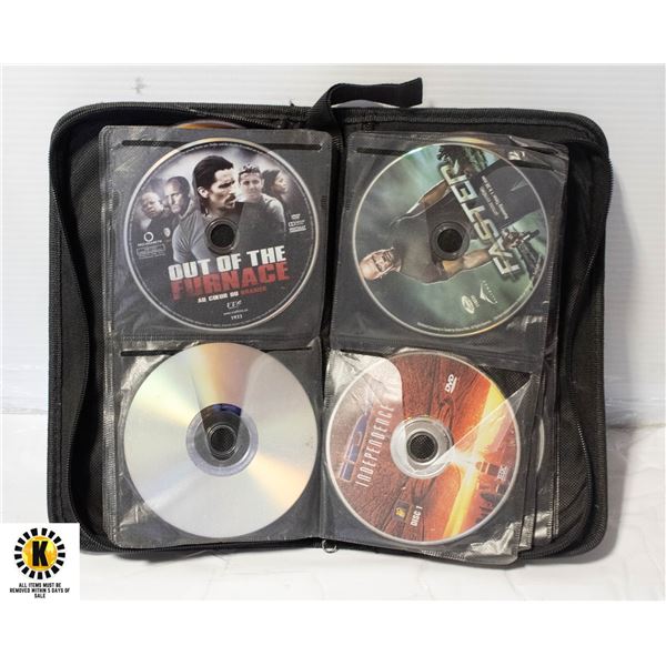 DVD CASE WITH OVER 60 DVD MOVIES