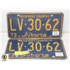 Image 1 : LICENSE PLATES ALBERTA 1973