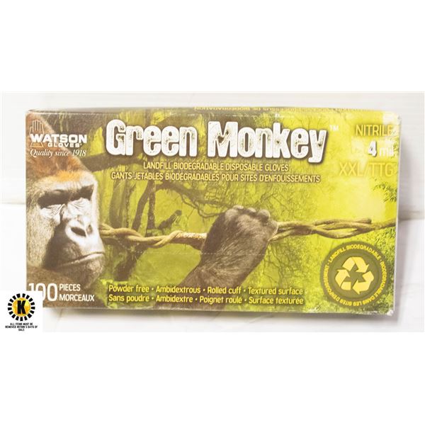 GREEN MONKEY DISPOSABLE GLOVES SIZE 2XL 50