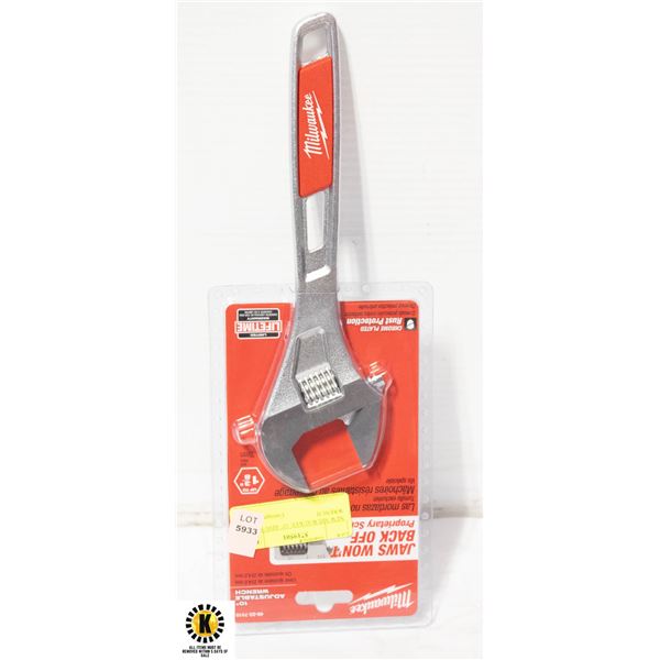 NEW MILWAUKEE 10  ADJUSTABLE WRENCH