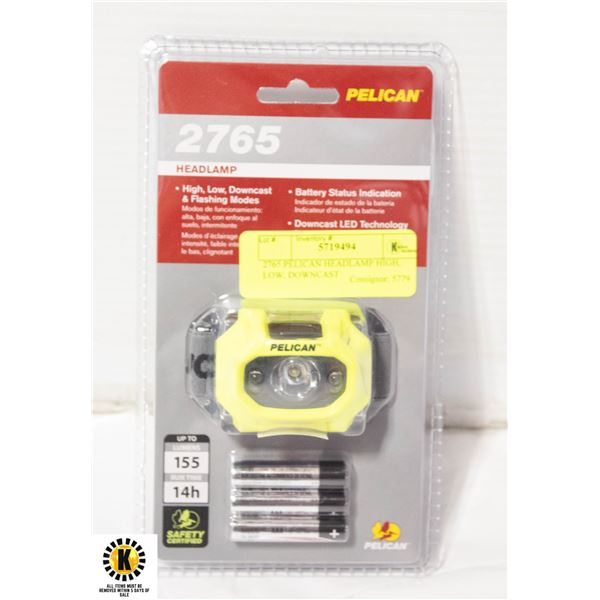 2765 PELICAN HEADLAMP HIGH, LOW, DOWNCAST