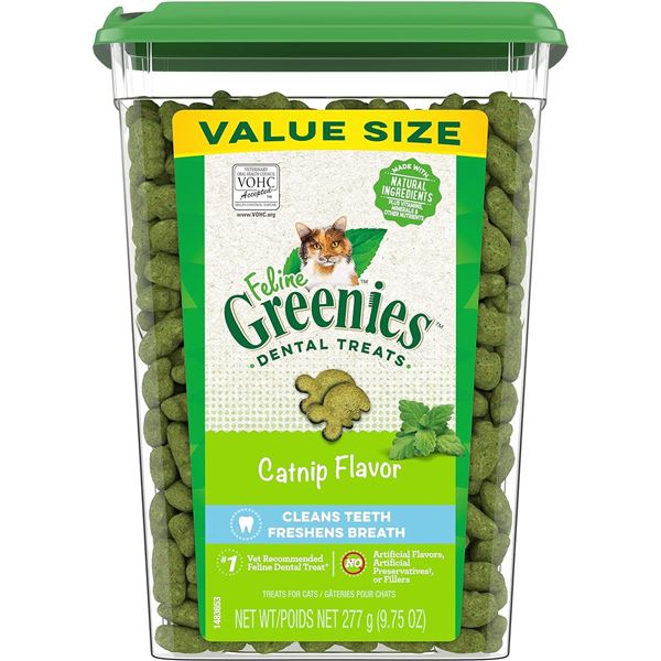 NEW VALUE SIZE FELINE GREENIES DENTAL TREATS