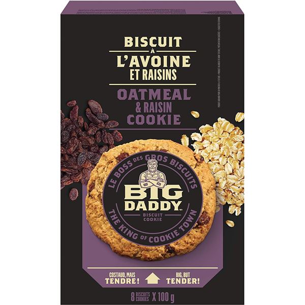 NEW BOX OF BIG DADDY OATMEAL & RAISIN COOKIES - 8