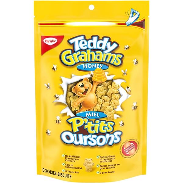 NEW 4 PACKS OF TEDDY GRAHAM HONEY MINI COOKIES