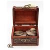 Image 1 : LITTLE CHEST WITH VARIOUS COINS SOME SILVER