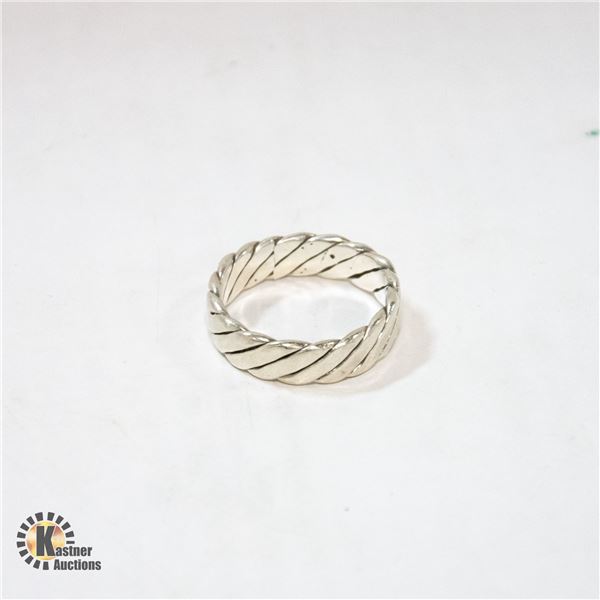 925 SILVER TWISTED STYLE BAND SIZE 12