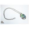 Image 1 : 925 SILVER CHAIN WITH LARGE ABALONE