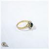Image 2 : 14K SAPPHIRE AND DIAMONDS SIZE 8 LADIES RING