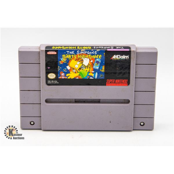 SUPER NINTENDO THE SIMPSONS BART'S NIGHTMARE