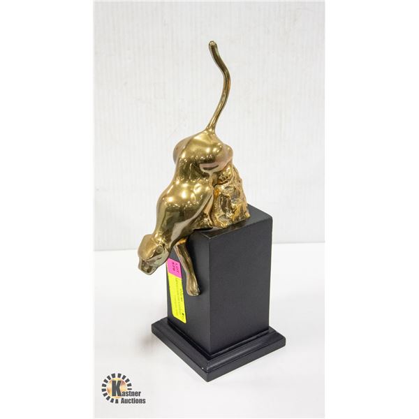 SOLID BRASS LION ON A STAND