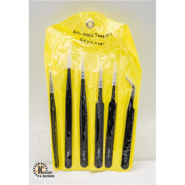 SET OF 6 ANTI-STATIC TWEEZERS