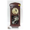 Image 1 : ANTIQUE "REFINISHED" BROWN PENDULUM WALL CLOCK