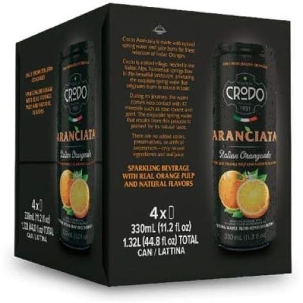 NEW 4 PACK OF CRODO ARANCIATA ITALIAN ORANGEADE