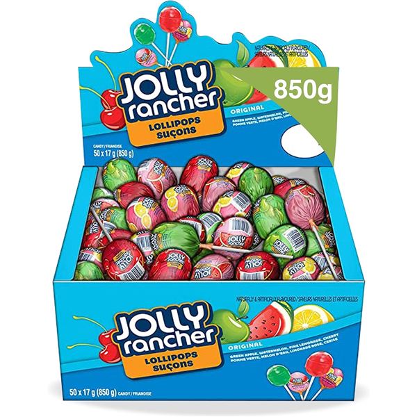 NEW CASE OF JOLLY RANCHER LOLLOPOPS - 50 PER CASE