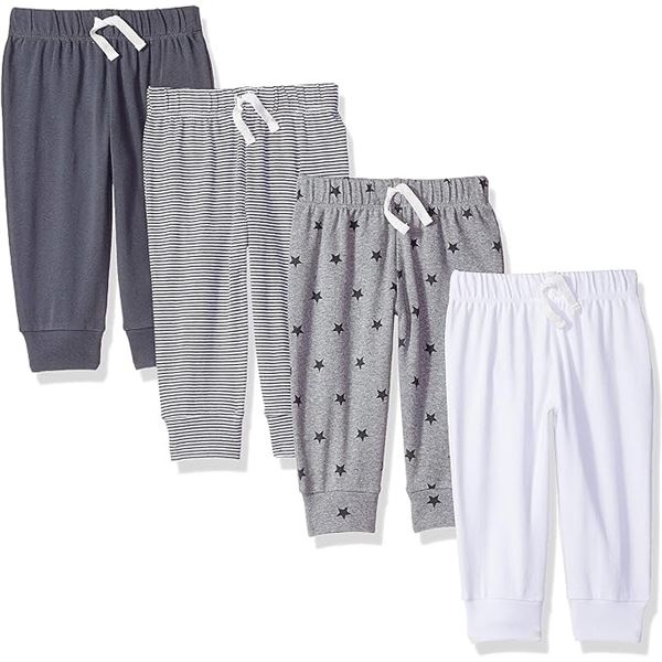 NEW AMAZON ESSENTIALS BABY 4 PACK PULL ON PANTS