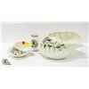 2PC CERAMIC SEASHELL/ FLORAL DECORATIVE BOWLS