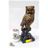 Image 1 : 14.5" TUSCANART OWL STAUE- MADE IN CANADA