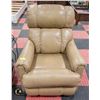 BEIGE LEATHER RECLINER CHAIR