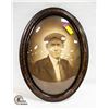 Image 1 : 22.5"T X 16.5"W YOUNG MAN- VINTAGE OVAL CONVEX