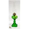 Image 1 : GREEN DEPRESSION GLASS BASE OIL LAMP
