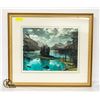 Image 1 : VINTAGE FRAMED PHOTOGRAPHY PRINT MALIGNE LAKE