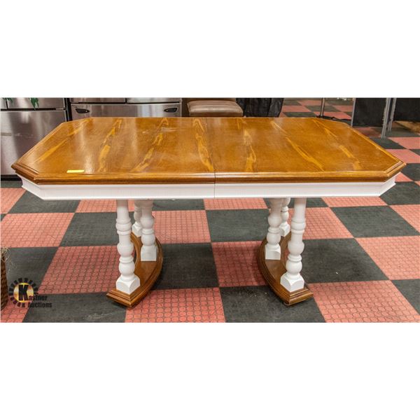 PEDISTOOL STYLE PAINTED DINING TABLE