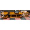 Image 1 : 3PC WOODEN COFFEE & END TABLE SET