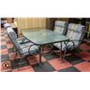 Image 3 : 42" X 72" GLASS/METAL PICNIC TABLE WITH 4 CHAIRS