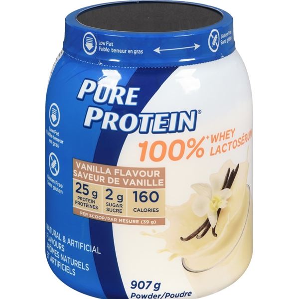 NEW 907G BOTTLE OF PURE PROTEIN VANILLA FLAVOUR