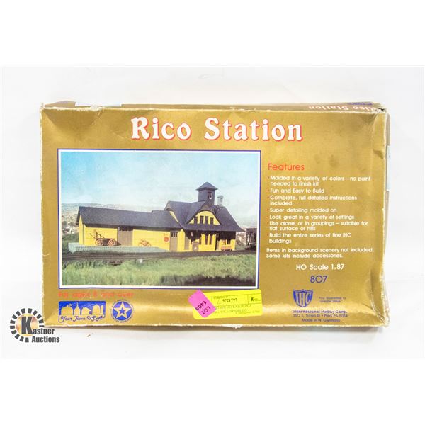 RICO STATION HO RAILROAD BUILDING, UNASSEMBLED