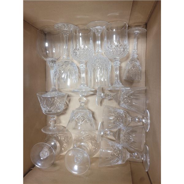 ESTATE LOT OF 14 CUT CRYSTAL GLASSES