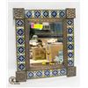 Image 1 : VINTAGE TILE & METAL FRAMED ORIENTAL MIRROR